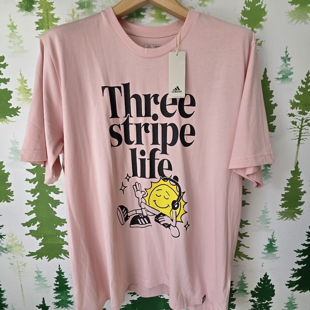 Adidas Pink Graphic Men's T-Shirt